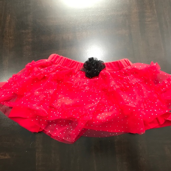 Baby Girls Ruffled Glitter Tulle Tutu Skirt Sz 9M - Picture 3 of 6